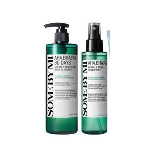 Some By Mi AHA BHA PHA 30 Days Miracle Acne Body Cleanser and Toner Mist Set